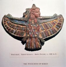 Egyptian Faience Soul-Bird, Saite Period: c600BC