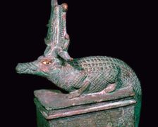 Egyptian faience statuette of Sobek