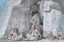 Egyptian Family Outside an Ancient Tomb 19th century. Artist: Vivant Denon