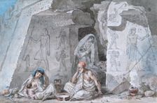 Egyptian Family Outside an Ancient Tomb 19th century. Artist: Vivant Denon