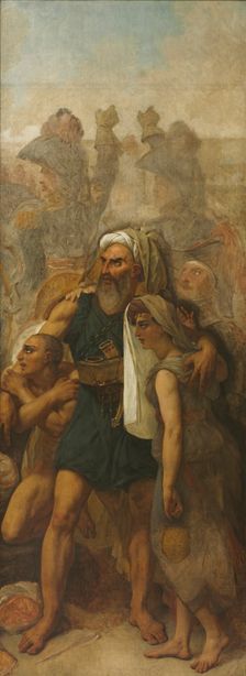 Egyptian Family (Sketch for "The Battle of the Pyramids"), c. 1835. Creator: Antoine-Jean Gros (French, 1771-1835)