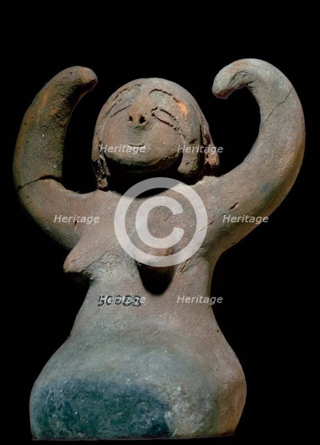 Egyptian figure of baked clay. Artist: Unknown