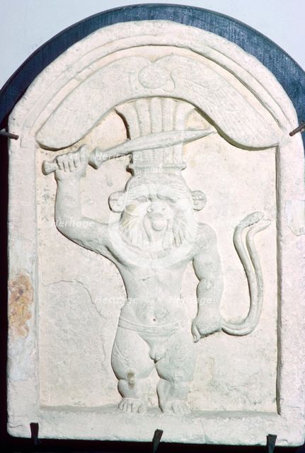 Egyptian frieze of the Egyptian god Bes. Artist: Unknown