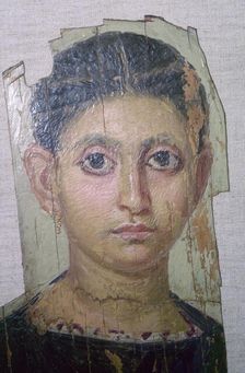 Egyptian funerary portrait of a young woman