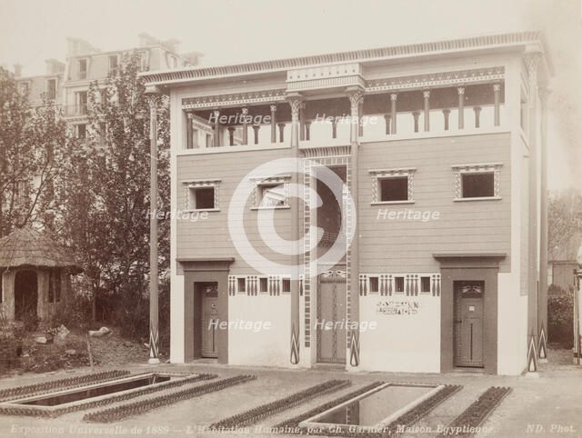 Egyptian House, Habitations of Man, Universal Exposition, Paris, 1889. Creator: Unknown.