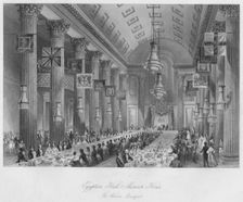 Egyptian Hall, Mansion House: The Wilson Banquet c1841. Artist: Henry Melville