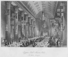 Egyptian Hall, Mansion House: The Wilson Banquet c1841. Artist: Henry Melville