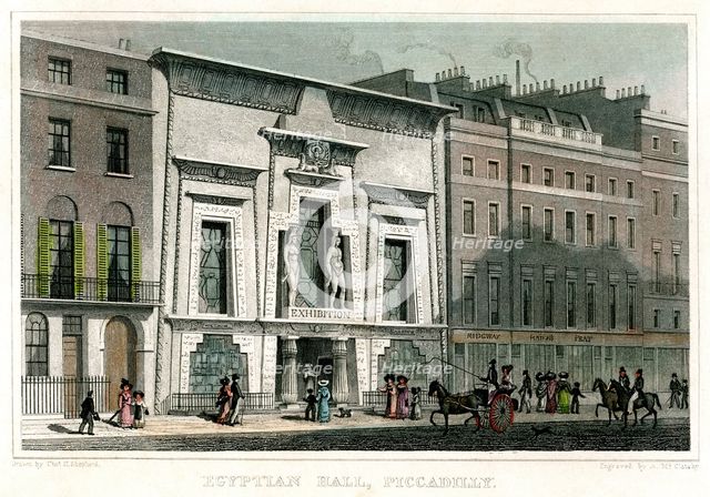Egyptian Hall, Piccadilly, London, 1828.Artist: A McClatchie