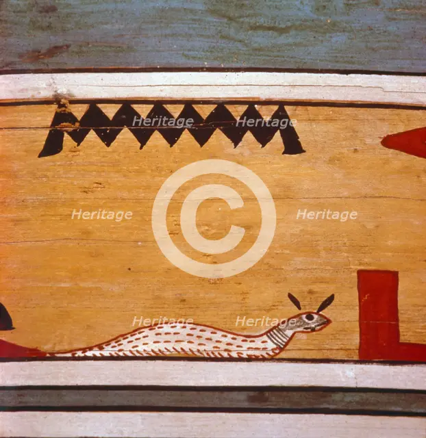Egyptian Hieroglyphs inside outer coffin of steward, Seni from El Bersha, Egypt, c2000 BC Artist: Unknown.