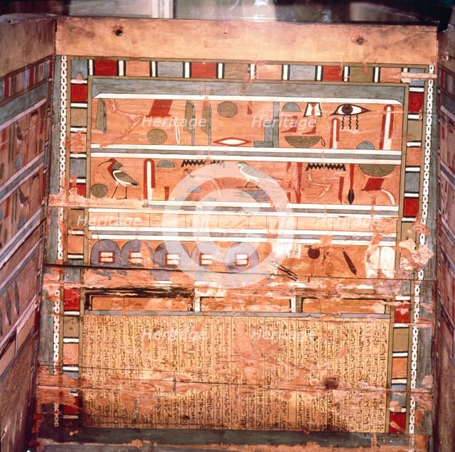 Egyptian Hieroglyphs inside outer coffin of steward, Seni from El Bersha, Egypt, c2000 BC.  Artist: Unknown.
