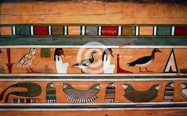 Egyptian Hieroglyphs inside outer coffin of steward, Seni from El Bersha, Egypt, c2000 BC. Artist: Unknown.