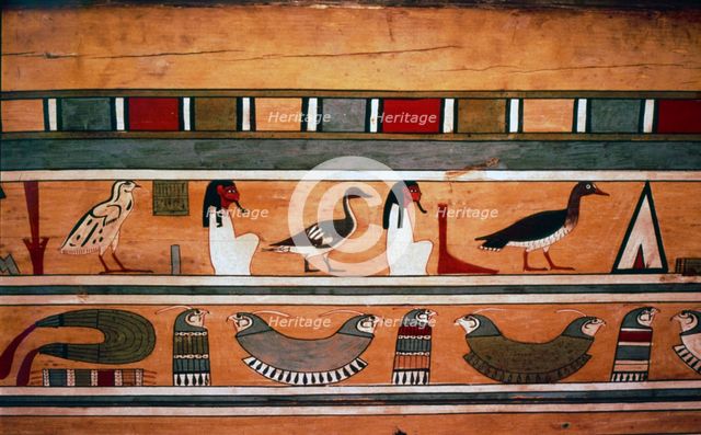 Egyptian Hieroglyphs inside outer coffin of steward, Seni from El Bersha, Egypt, c2000 BC. Artist: Unknown.