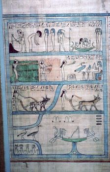 Egyptian image of farming in the Elysian Fields