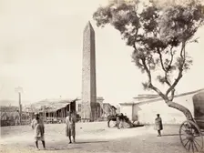 Egyptian Obelisk, "Cleopatra's Needle," in Alexandria, Egypt, ca. 1870. Creator: Francis Frith