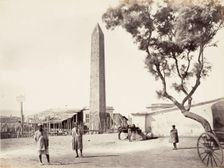 Egyptian Obelisk, "Cleopatra's Needle," in Alexandria, Egypt, ca. 1870. Creator: Francis Frith