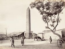 Egyptian Obelisk, "Cleopatra's Needle," in Alexandria, Egypt, ca. 1870. Creator: Francis Frith