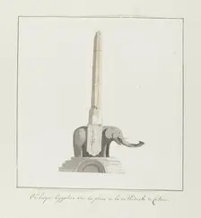 Egyptian obelisk on square in front of Catania Cathedral, 1778. Creator: Louis Ducros