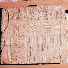 Egyptian Limestone Relief with scenes of Fields and Storehouses