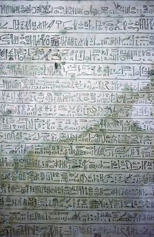 Egyptian limestone stele with hieratic script