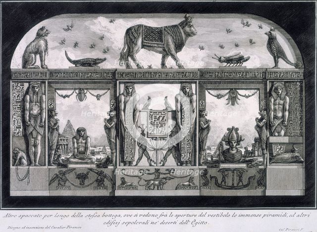 Egyptian mural decoration for the Caffe degli Inglesi, Piazza di Spagna, Rome, 1769. Creator: Giovanni Battista Piranesi.