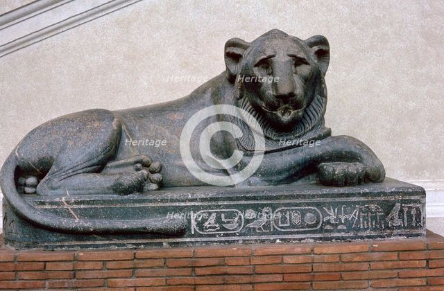 Egyptian sculpture of a lion. Artist: Unknown