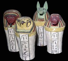 Egyptian set of four canopic jars