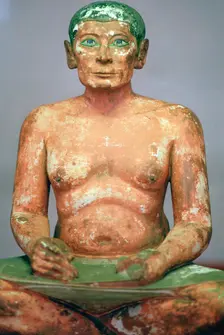 Egyptian seated scribe model