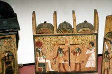 Egyptian Shabti-Box, Anubis. Thoth, Osiris, New Kingdom, 20th Dynasty, c1189 BC-1077BC