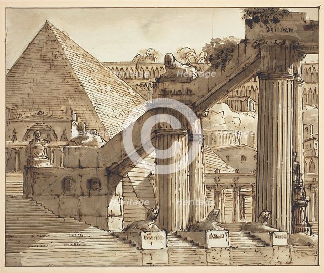 Egyptian Stage Design, 1800/1810. Creator: Pietro Gonzaga.