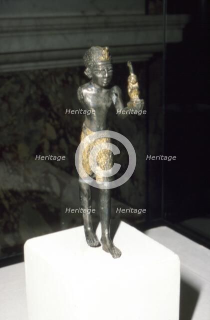 Egyptian Statuette of King Seti I offering image of Maat, New Kingdom, c13th century BC. Artist: Unknown.