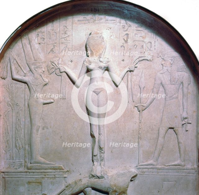 Egyptian stela with fertility gods. Artist: Unknown