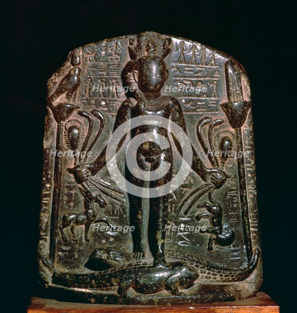 Egyptian stele showing the infant Horus, 4th century. Artist: Unknown