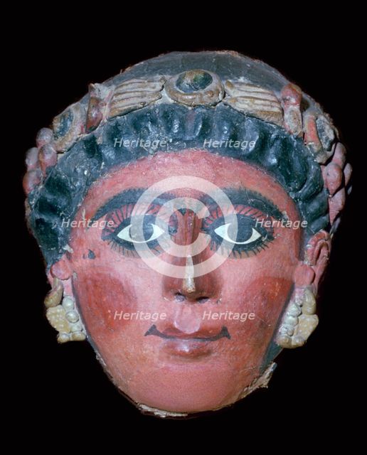Egyptian painted funerary mask, 2nd century BC. Artist: Unknown