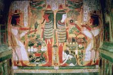 Egyptian painting inside a coffin