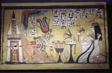 Egyptian painting on a wooden shabti box