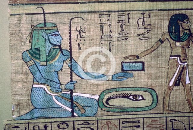 Egyptian papyrus showing the god Nun. Artist: Unknown