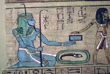 Egyptian papyrus showing the god Nun