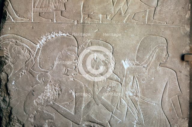 Egyptian relief of prisoners. Artist: Unknown
