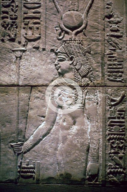 Egyptian relief of the goddess Isis. Artist: Unknown