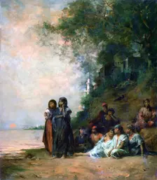 Egyptian Women at the Edge of the Water 19th century. Artist: Eugene Fromentin
