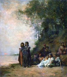 Egyptian Women at the Edge of the Water 19th century. Artist: Eugene Fromentin