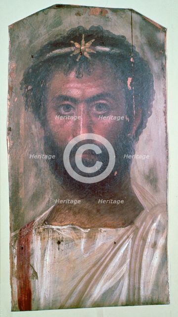 Egyptian wax portrait of a man, 2nd century. Artist: Unknown