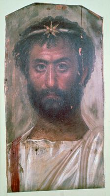 Egyptian wax portrait of a man, 2nd century