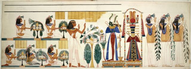 Egyptian tomb wall, between 1826 and 1838. Creator: Unknown.