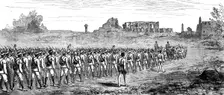 Egyptian troops at Karnak, Egypt 1889