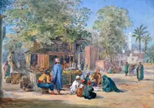 Egyptian Village 1869. Artist: Henry Pilleau