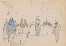 Egyptians on donkeys, 1919. Creator: Marius Bauer