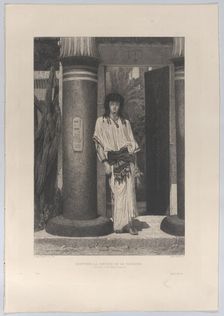 Egyptien à l'entrée de sa demeure (Egyptian at the entrance to his dwelling), from "L'Art"..., 1884. Creator: Edmond Ramus