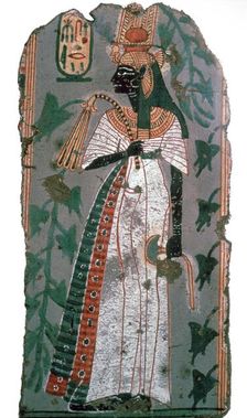 Egytian wall-painting of queen Ahmose-Nefertari, 16th century BC