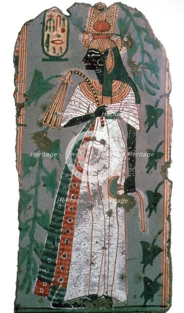 Egytian wall-painting of queen Ahmose-Nefertari, 16th century BC Artist: Unknown